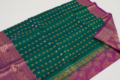 Green & Purple Kanjivaram Saree