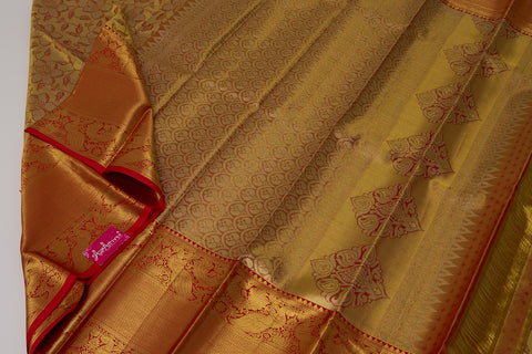 Gold & Red Kanjivaram Saree