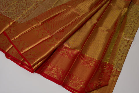 Gold & Red Kanjivaram Saree