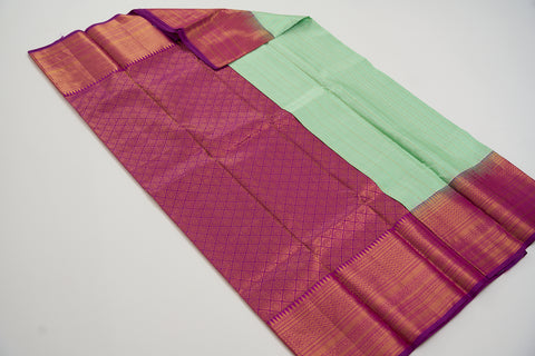 Mint & Purple Kanjivaram Saree