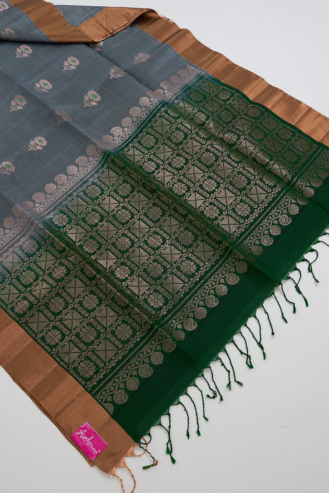 Grey & Green Kanjivaram Saree