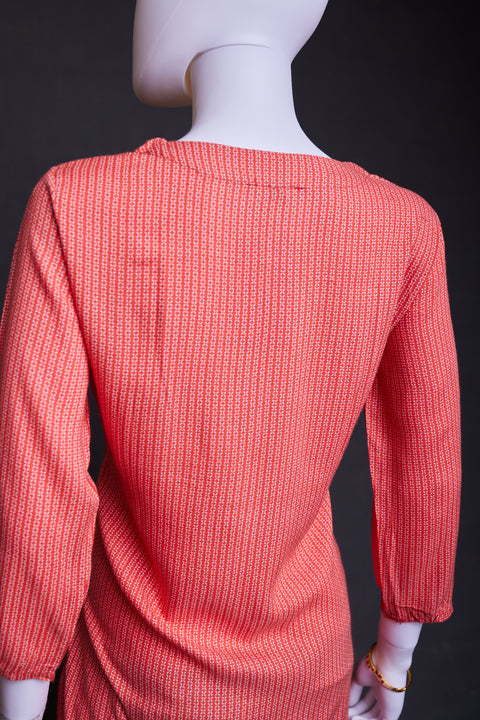Red Striped Straight Cut Kurta
