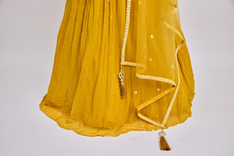 Yellow and White Lehenga