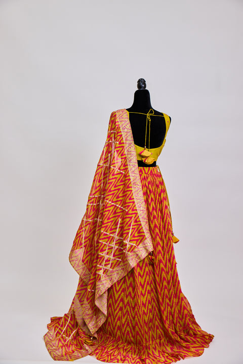 Yellow and Pink Lehenga