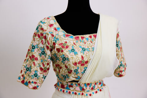 White Chiffon Lehenga
