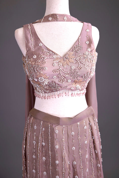 Dark Mauve Indo western dress