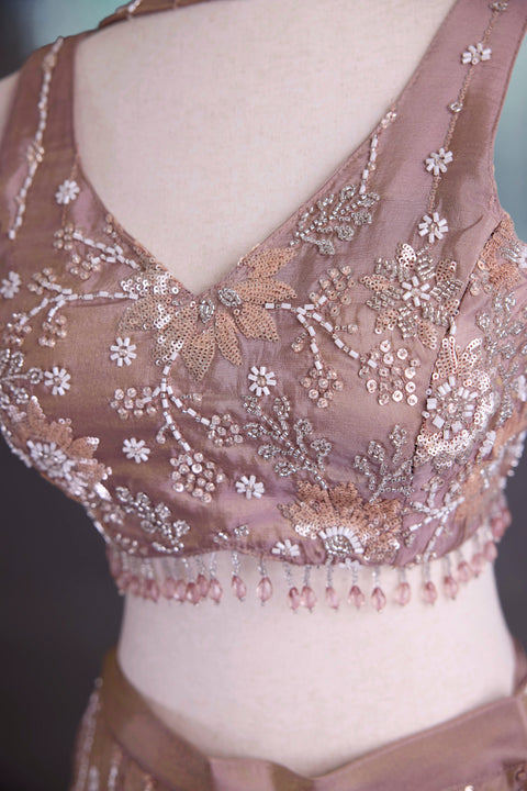 Dark Mauve Indo western dress