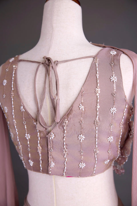 Dark Mauve Indo western dress