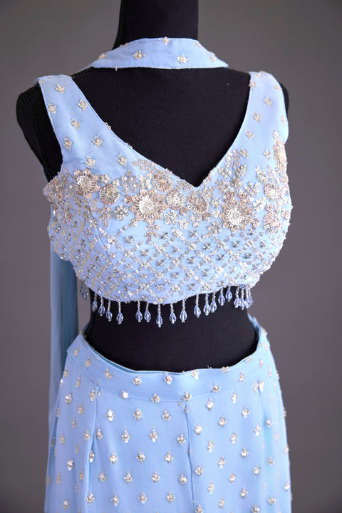 Baby Blue Indo western dress
