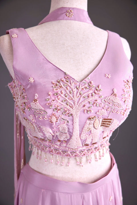 Baby Pink Indo western dress