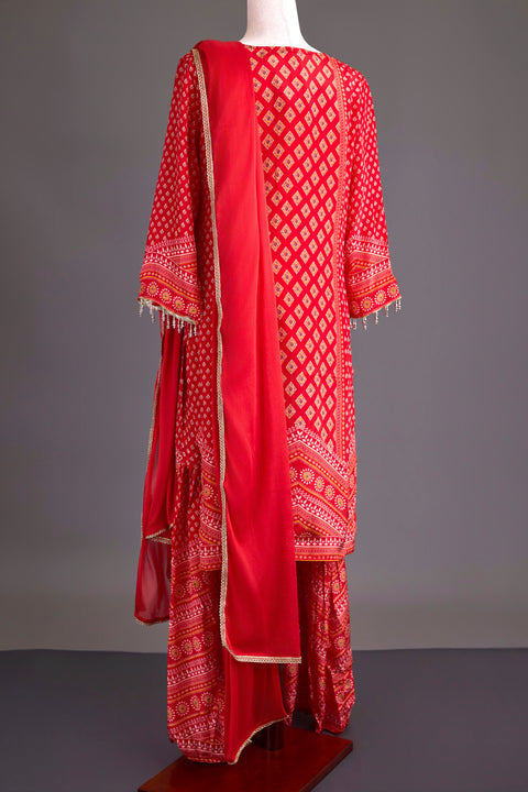 Red Crepe Sharara