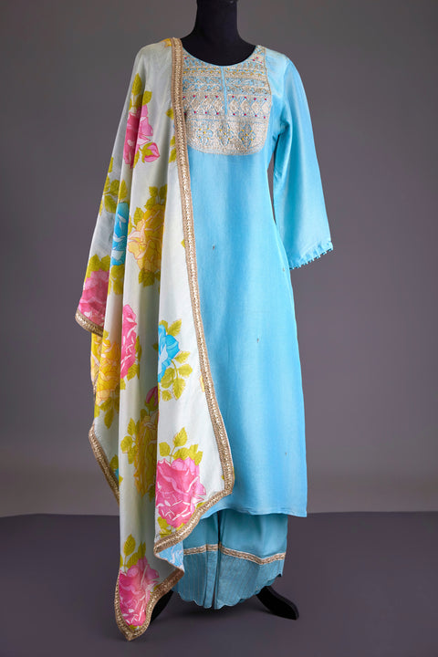 Light Blue Tissue Suit set