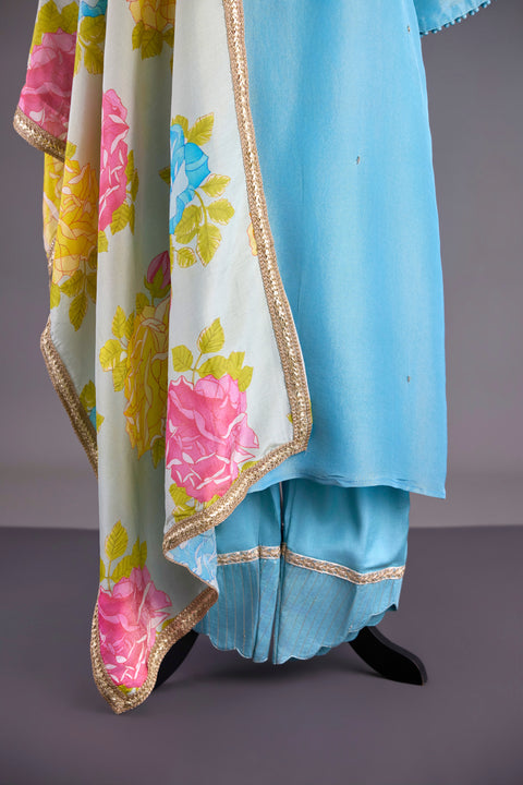 Light Blue Tissue Suit set