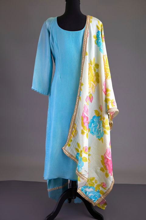 Light Blue Tissue Suit set