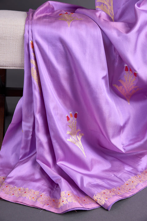 Lavender Pure Banaras Saree
