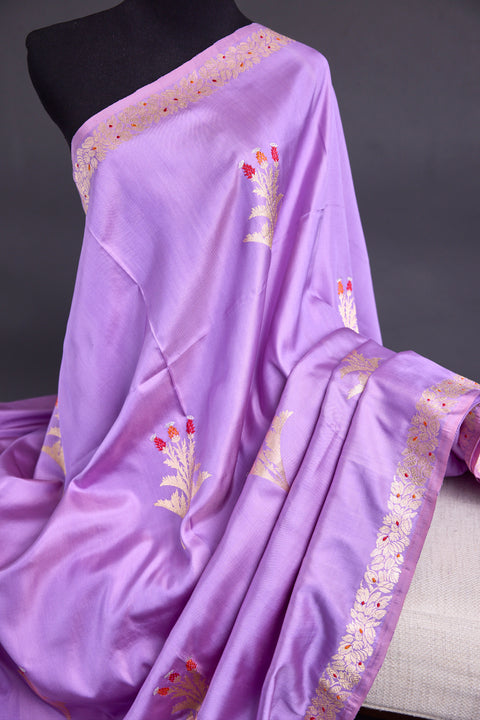 Lavender Pure Banaras Saree