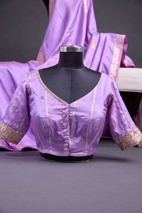 Lavender Pure Banaras Saree