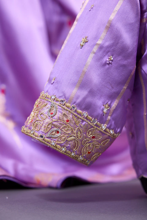 Lavender Pure Banaras Saree