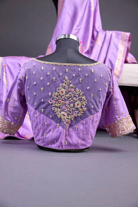 Lavender Pure Banaras Saree