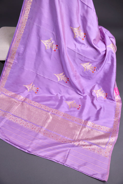 Lavender Pure Banaras Saree
