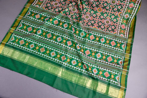 Bottle Green Patan Patola Saree