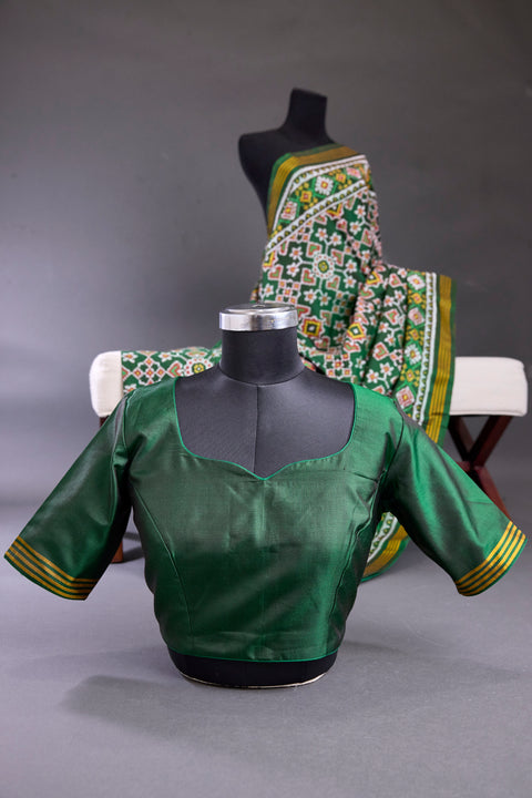 Bottle Green Patan Patola Saree