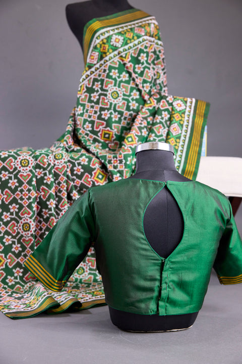 Bottle Green Patan Patola Saree
