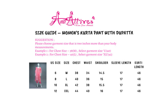 Pink Cotton Kurta, Pants and Dupatta set
