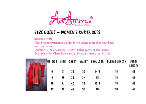 Red Anarkali Kurta Set