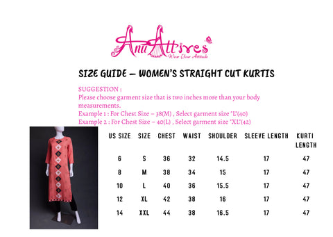 Red Striped Straight Cut Kurta