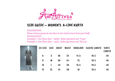 Teal Blue A-Line Kurti