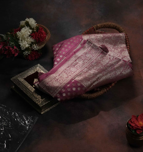 Magenta Brocade Saree