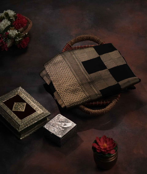 Black and Gold Georgette Saree