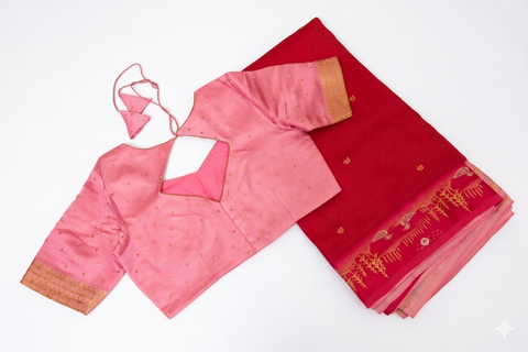 Pink Mashru Saree With blouse
