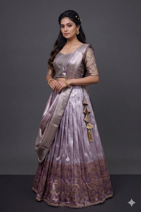 Lavender Tissue Half Saree