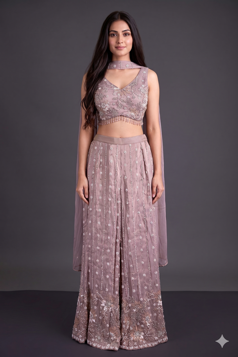 Dark Mauve Indo western dress