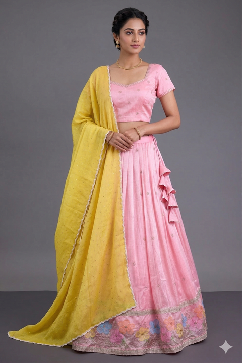 Baby Pink Half Saree