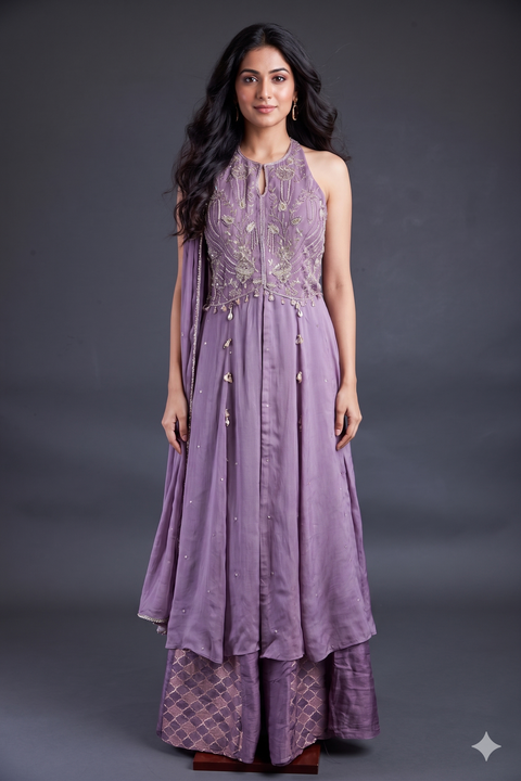 Purple Indo western dress