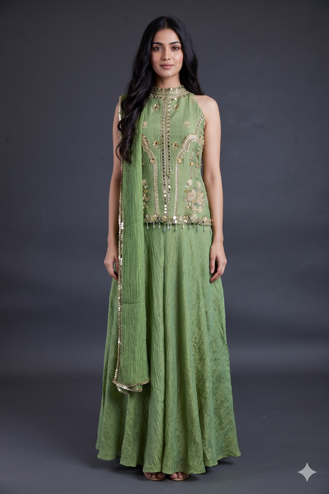 Green Indo western dress