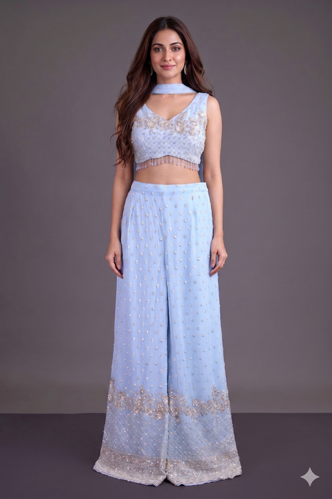 Baby Blue Indo western dress