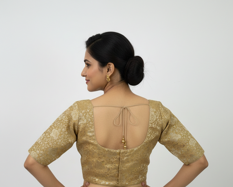 Gold Brocade Readymade Blouse