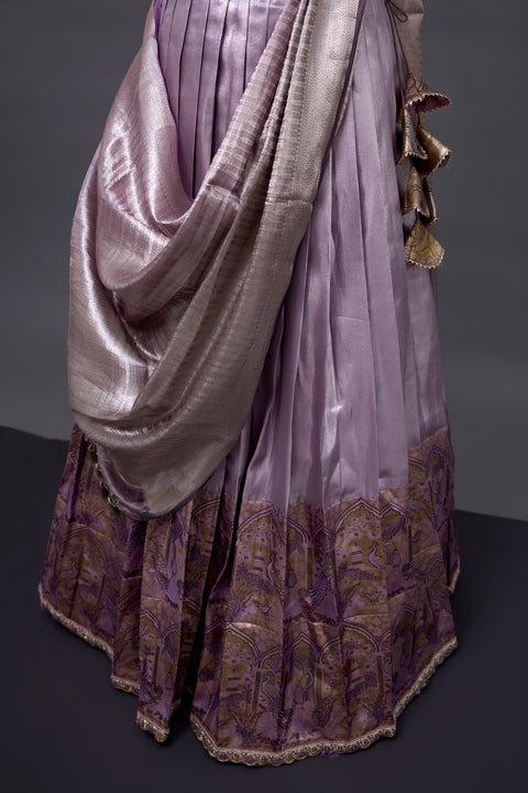 Lavender Tissue Half Saree