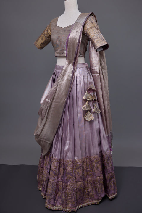 Lavender Tissue Half Saree