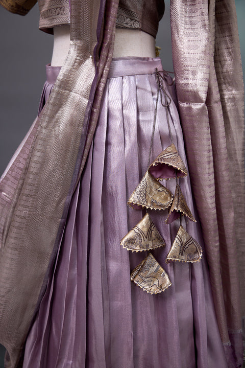 Lavender Tissue Half Saree