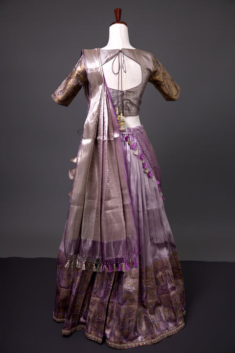 Lavender Tissue Half Saree