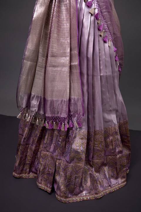 Lavender Tissue Half Saree