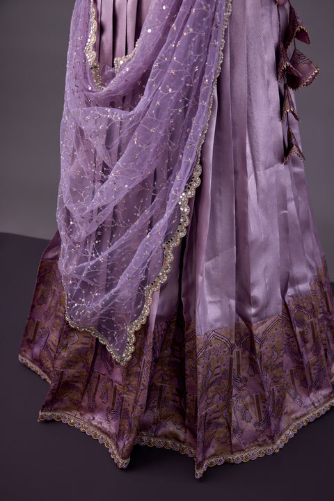 Lavender Tissue Half Saree