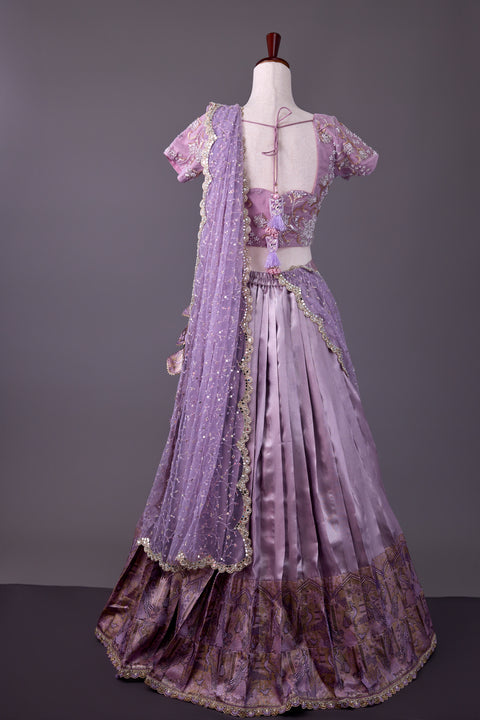 Lavender Tissue Half Saree