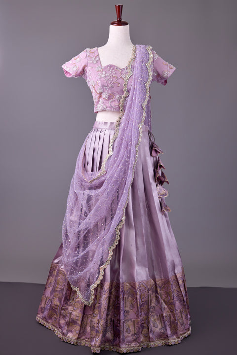 Lavender Tissue Half Saree