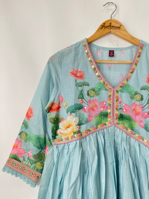 Alia Cut Kurta and Dupatta set in Mulmul Cotton